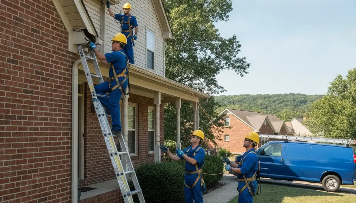 Saint Louis, MO plumber repairing a leaking pipe for a residential plumbing service