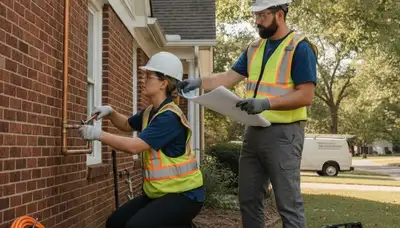 Plumber repairing sink in Saint Louis, MO for residential plumbing service