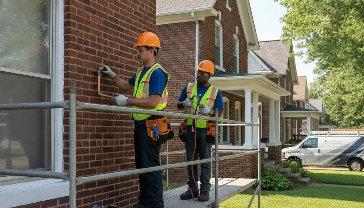 Plumber repairing a pipe in Saint Louis, MO for reliable plumbing service
