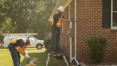 Professional plumber repairing a leaking pipe in Saint Louis, MO for emergency plumbing service