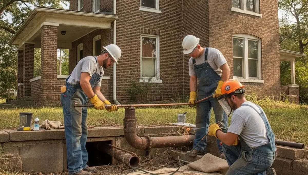 Plumber repairing pipe in Saint Louis, MO for residential plumbing service