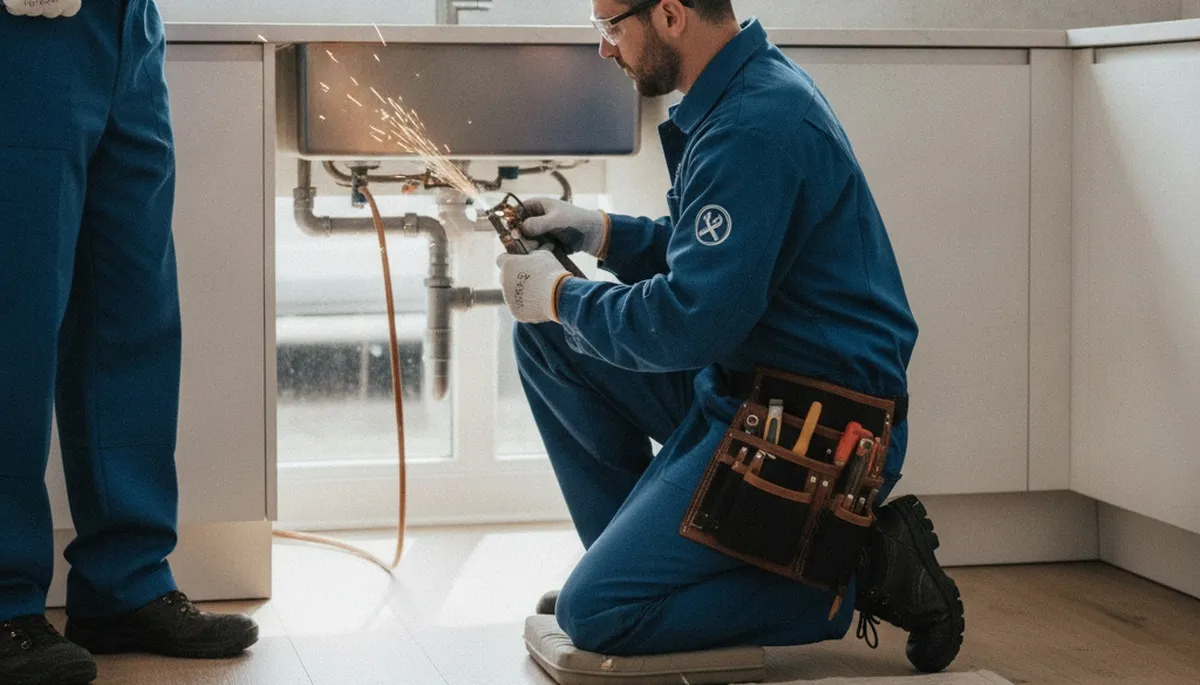 Saint Louis, MO plumber repairing a home pipe to stop leaks and restore water flow