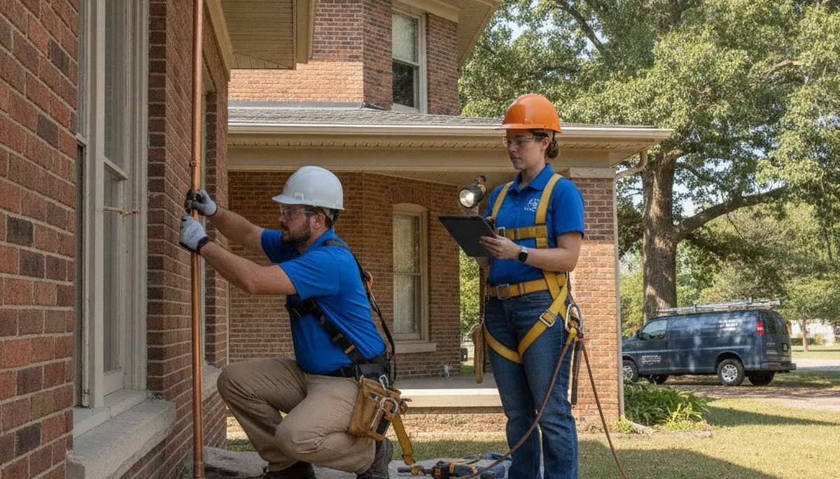 Plumber repairing a pipe in Saint Louis, MO for expert plumbing repair services