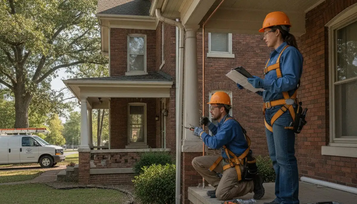 Saint Louis, MO plumber repairing a leaking pipe for a plumbing service call