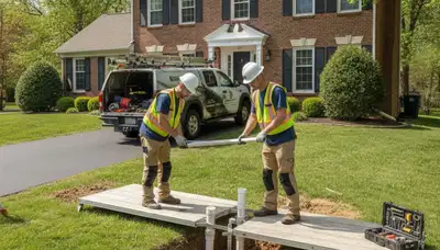 Saint Louis, MO plumbing repair technician fixing a residential pipe leak